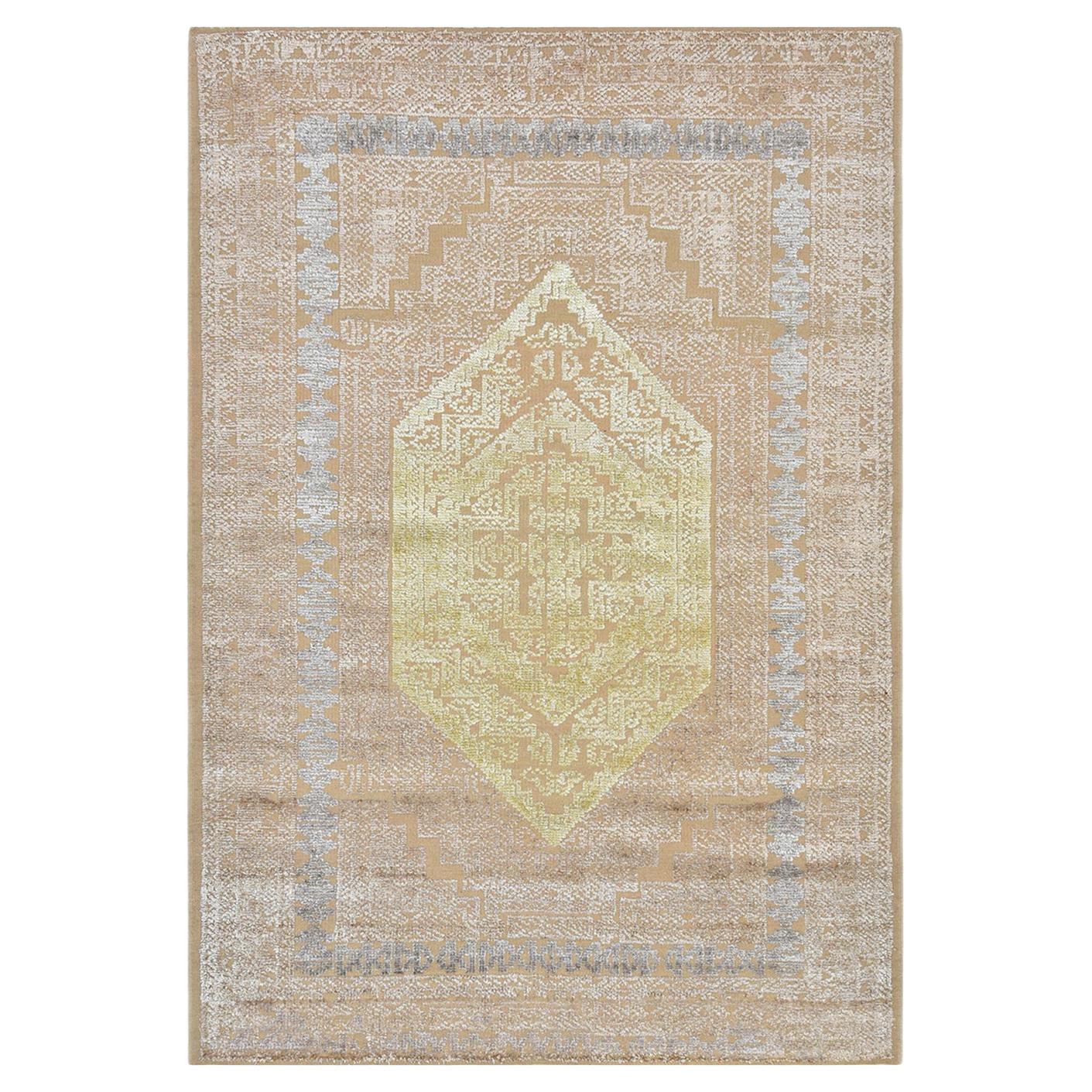 Beige Oriental Rug Ziegler Inspired Living Room Rug, Handmade Rug Area