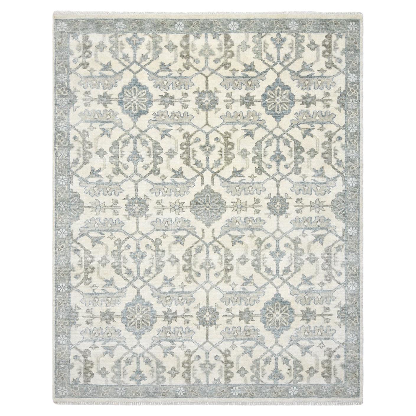 Solo Rugs Patterned & Floral Oriental Hand Knotted Ivory Area Rug