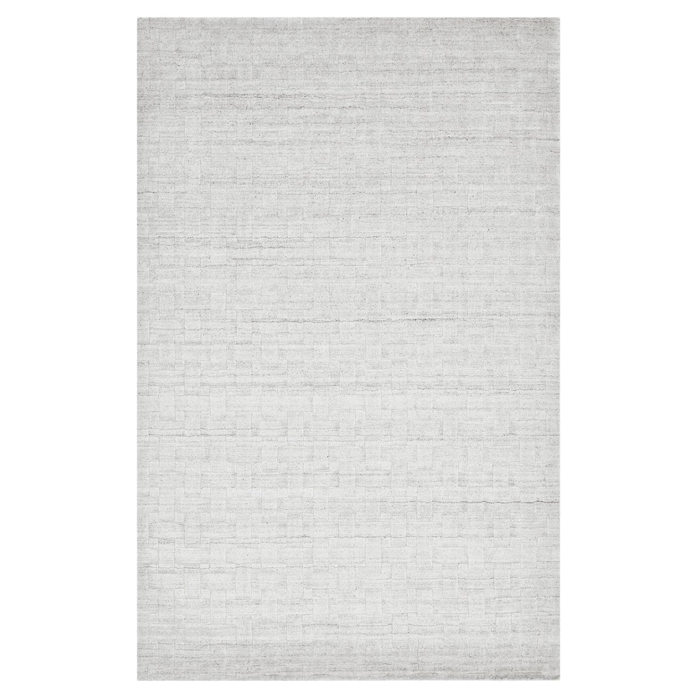 Solo Rugs Peyton Contemporary Geometric Handmade Area Rug Ivory For Sale