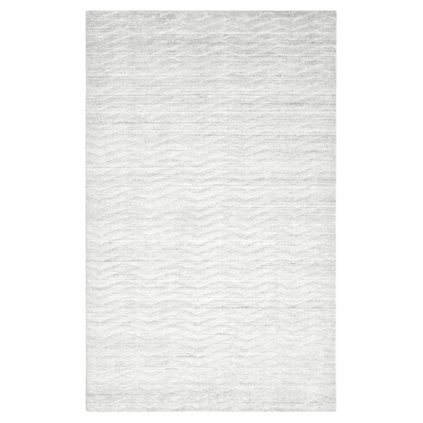 Tapis Rishab contemporains Solo - Tapis fait à la main - Ivoire en vente