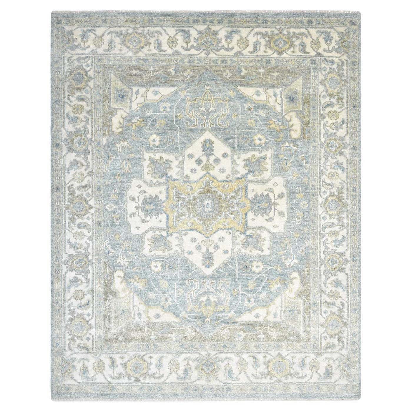Solo Rugs Samir Traditional Floral Handmade Area Rug Blue For Sale at ...