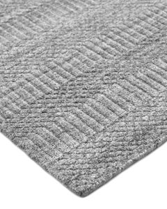 Solo Rugs Sanam Contemporary Striped Handmade Area Rug Gray