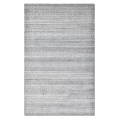 Solo Rugs Sanam Contemporary Striped Handmade Area Rug Gray