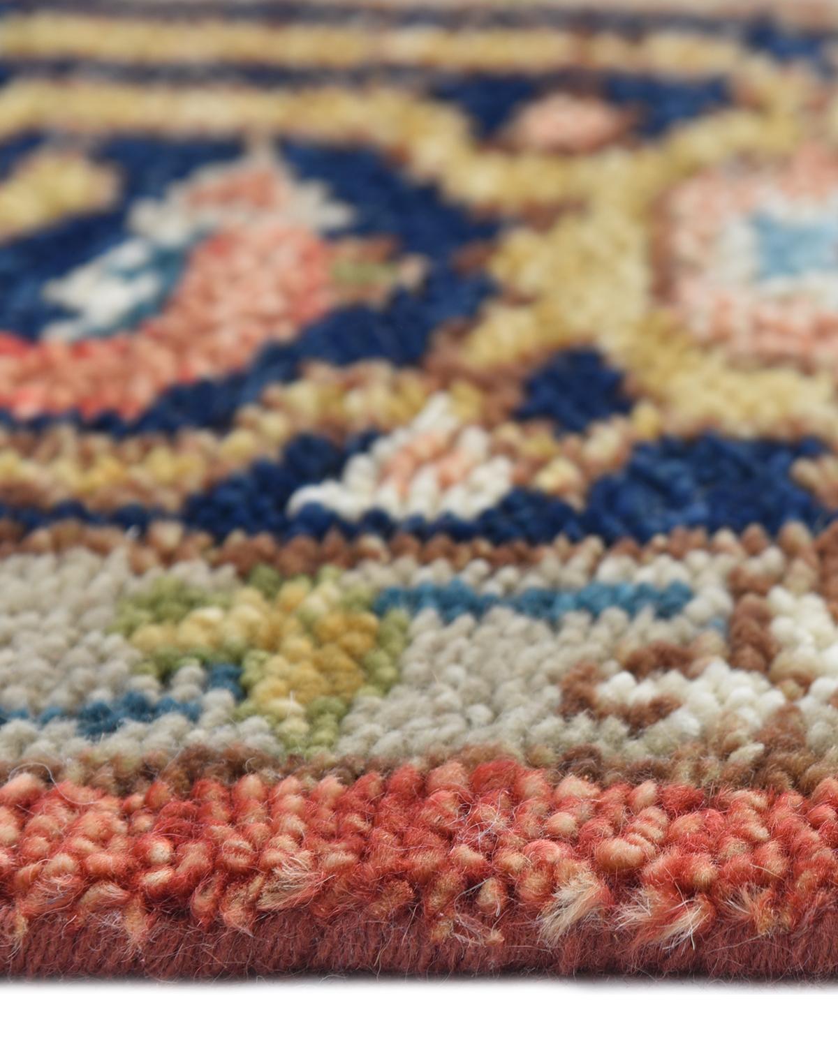 Cotton Traditional Floral Hand Made Red Area Rug 6' 0