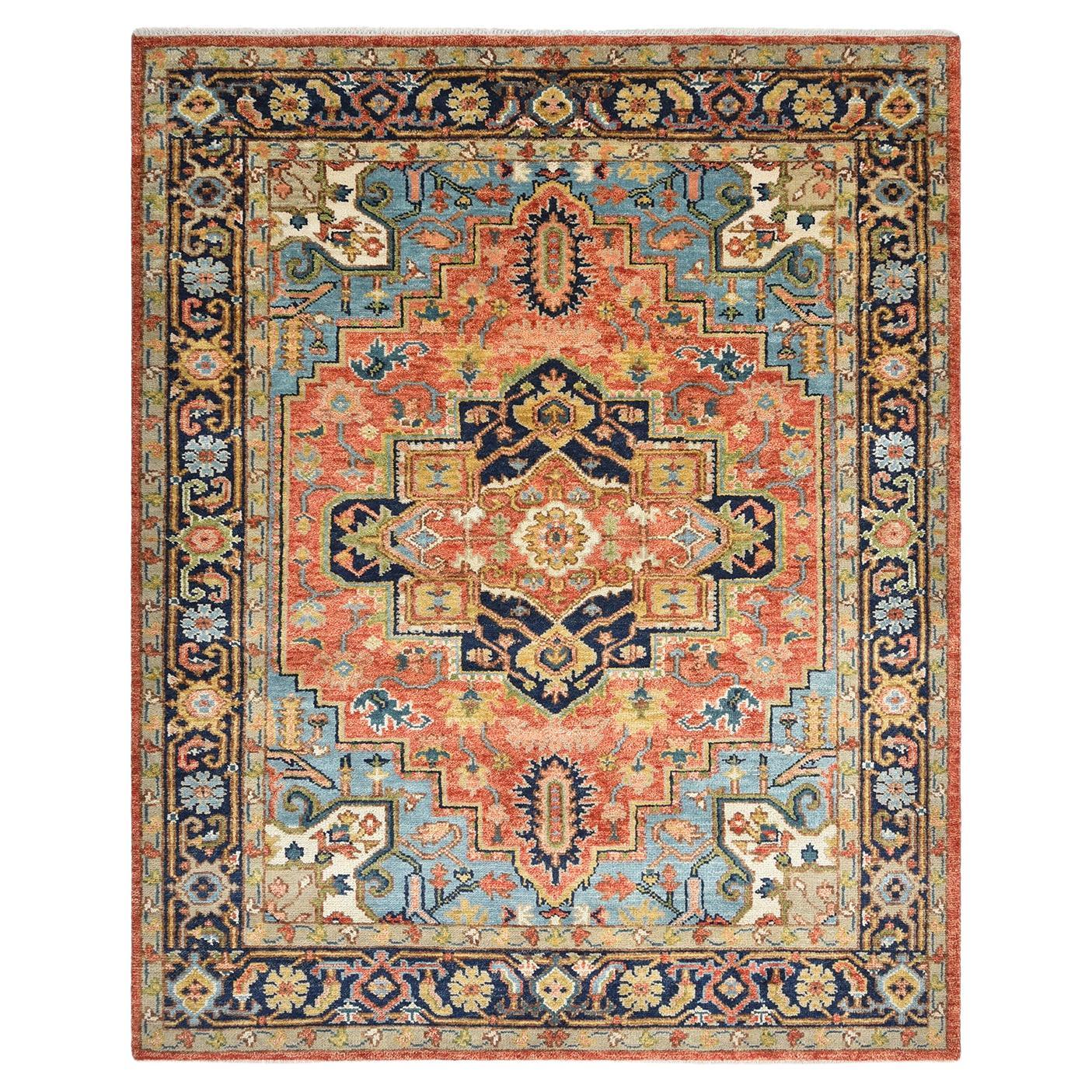 Traditional Floral Hand Made Red Area Rug 6' 0" x 9' 0"