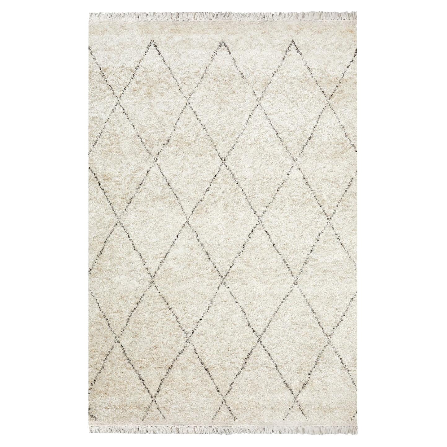 Tappeto Solo Rugs Shaggy Moroccan Bohemian Moroccan Handmade Area Rug Avorio