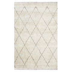 Tapis solo marocains et épais tapis de Bohème marocain ivoire fait à la main