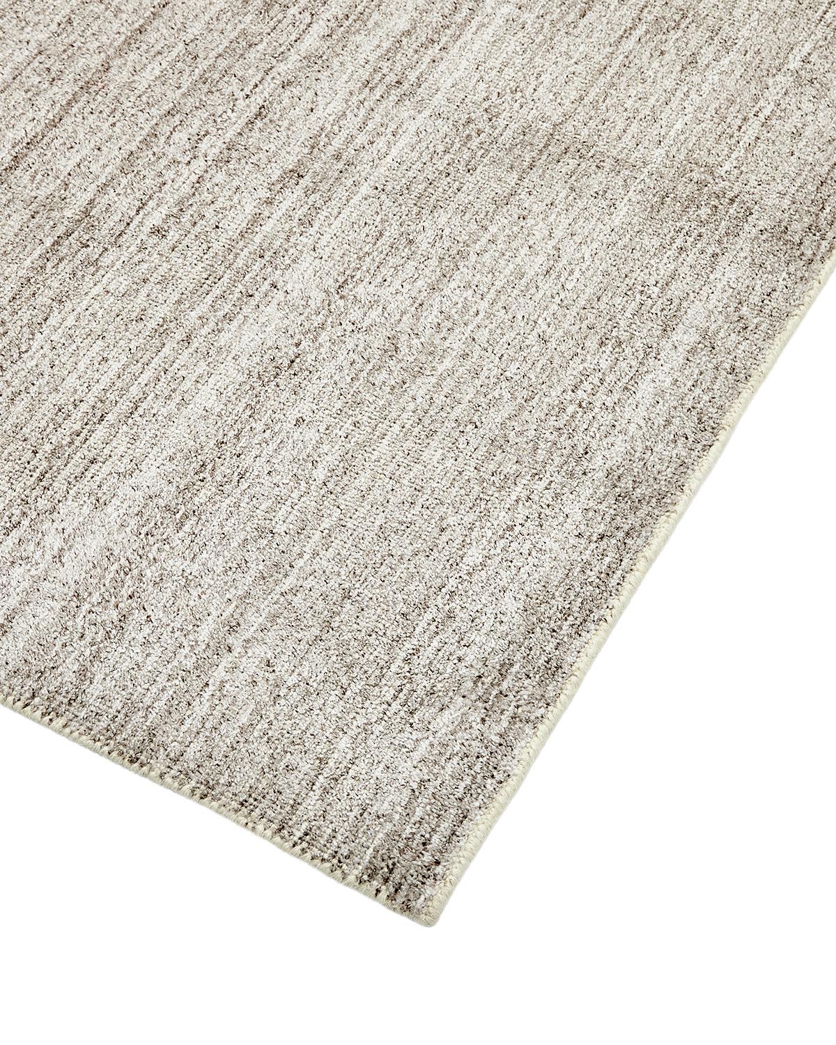 Contemporary Solo Rugs Solid Modern Hand Knotted Beige Runner Area Rug For Sale