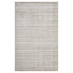 Solo Rugs Solid Modern Hand-Knotted Beige Runner Area Rug (tapis de course)
