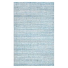 Solo Rugs Solid Modern Hand Knotted Blue Area Rug