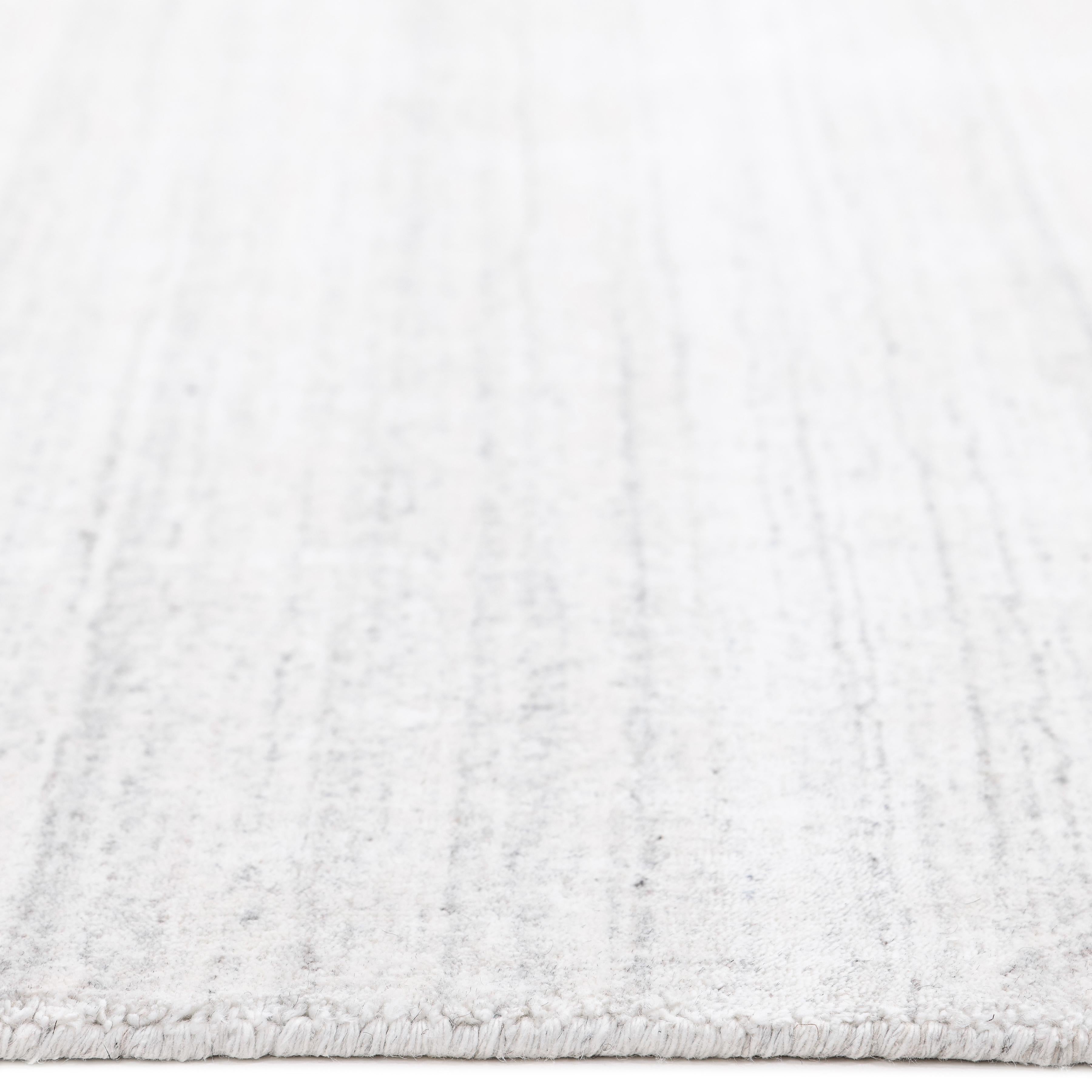 Contemporary Solid Hand Made Ivory Area Rug 9' 0