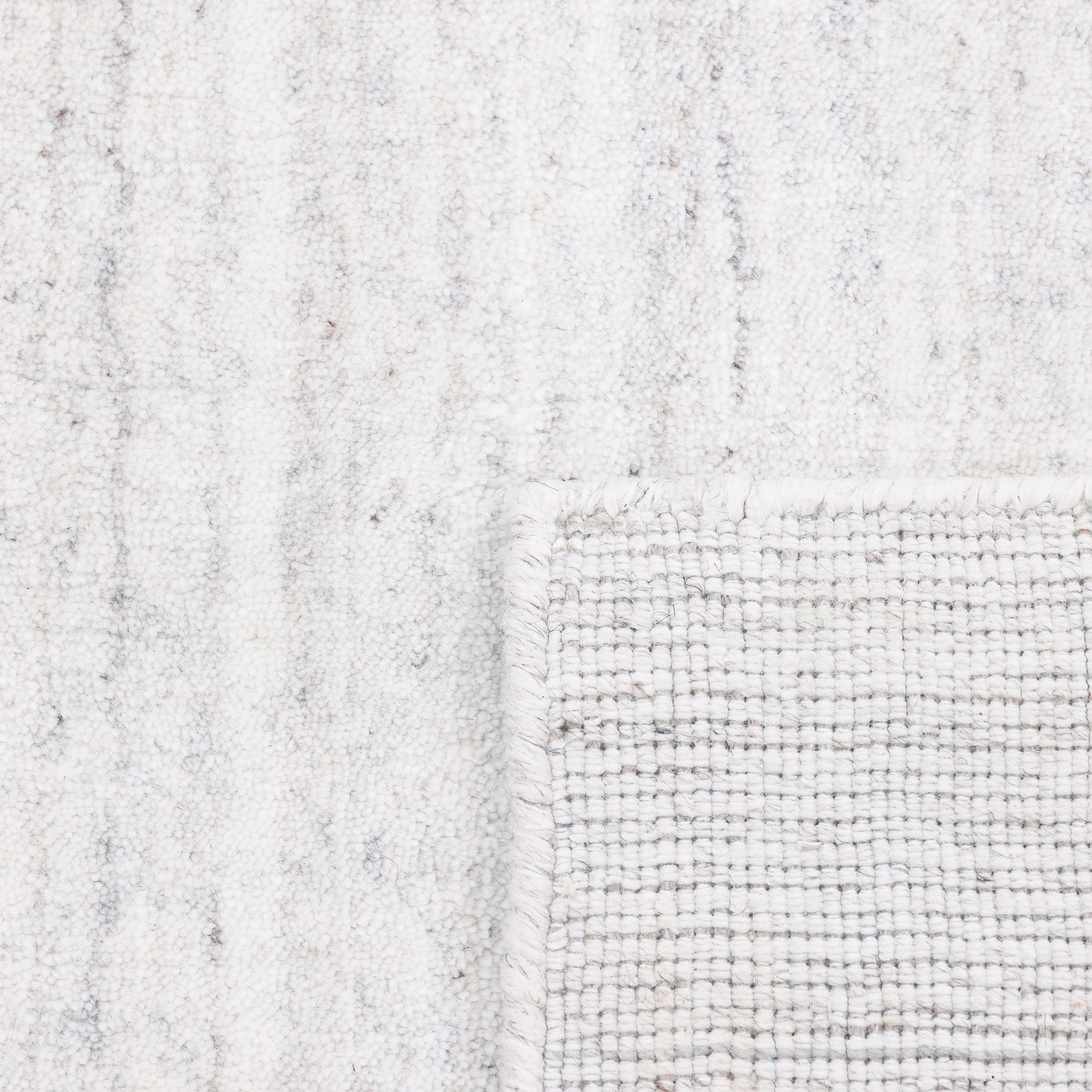 Cotton Contemporary Solid Hand Made Ivory Area Rug 9' 0