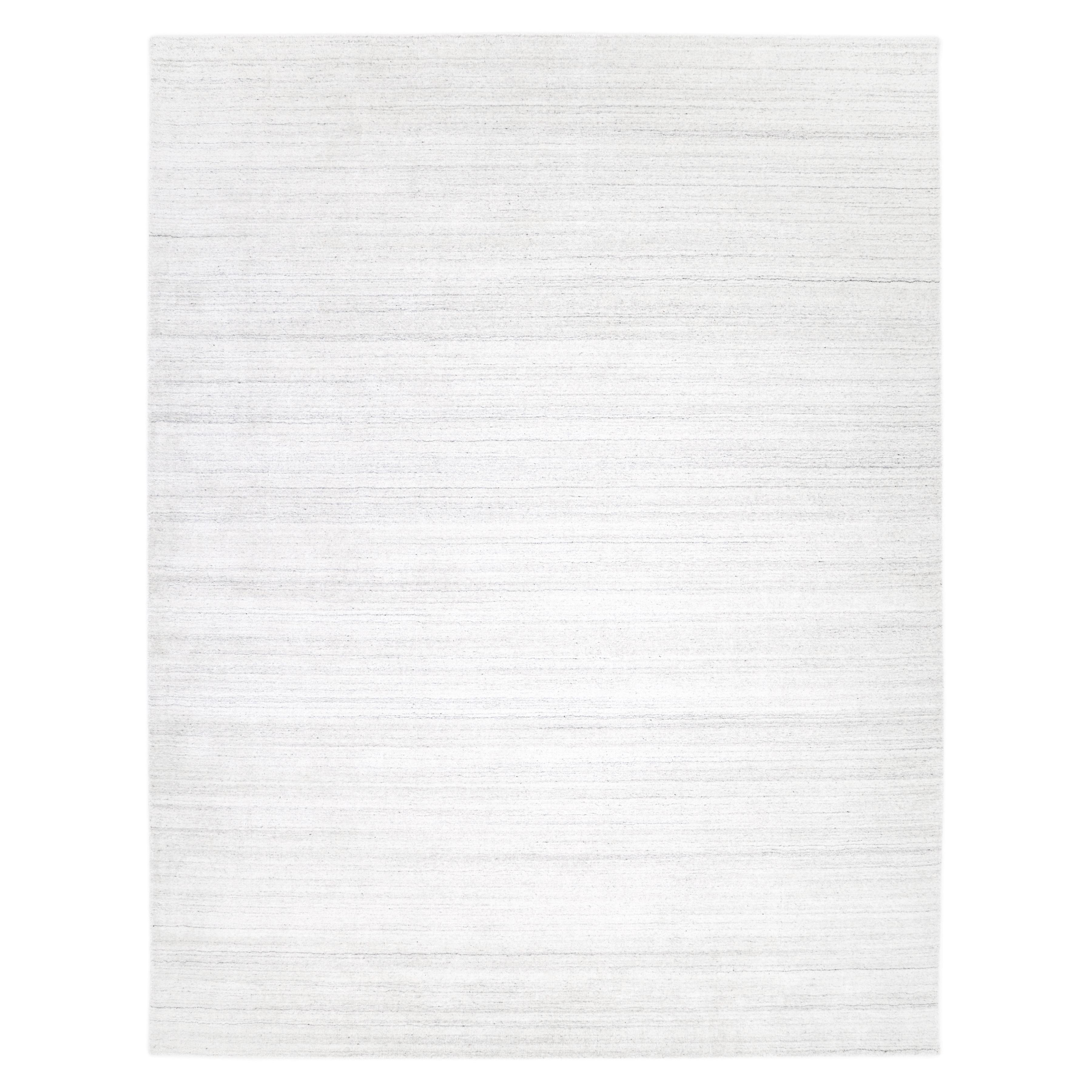 Tapis de sol Contemporary Solid Hand Made Ivory 8' 0" x 10' 0"