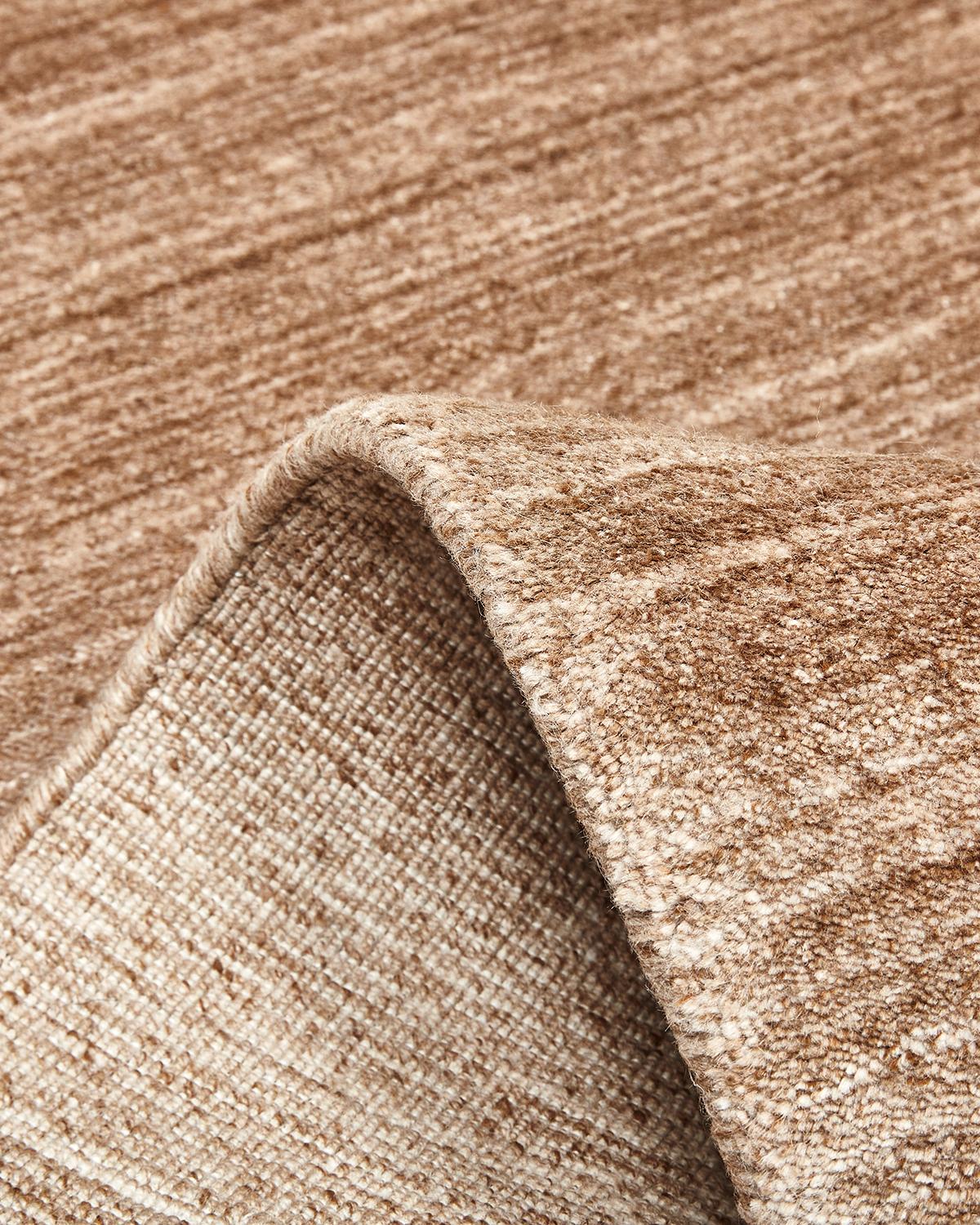 Solo Rugs Solid Modern Hand Loom Beige 3 x 5 Bereich Teppich (Indisch) im Angebot