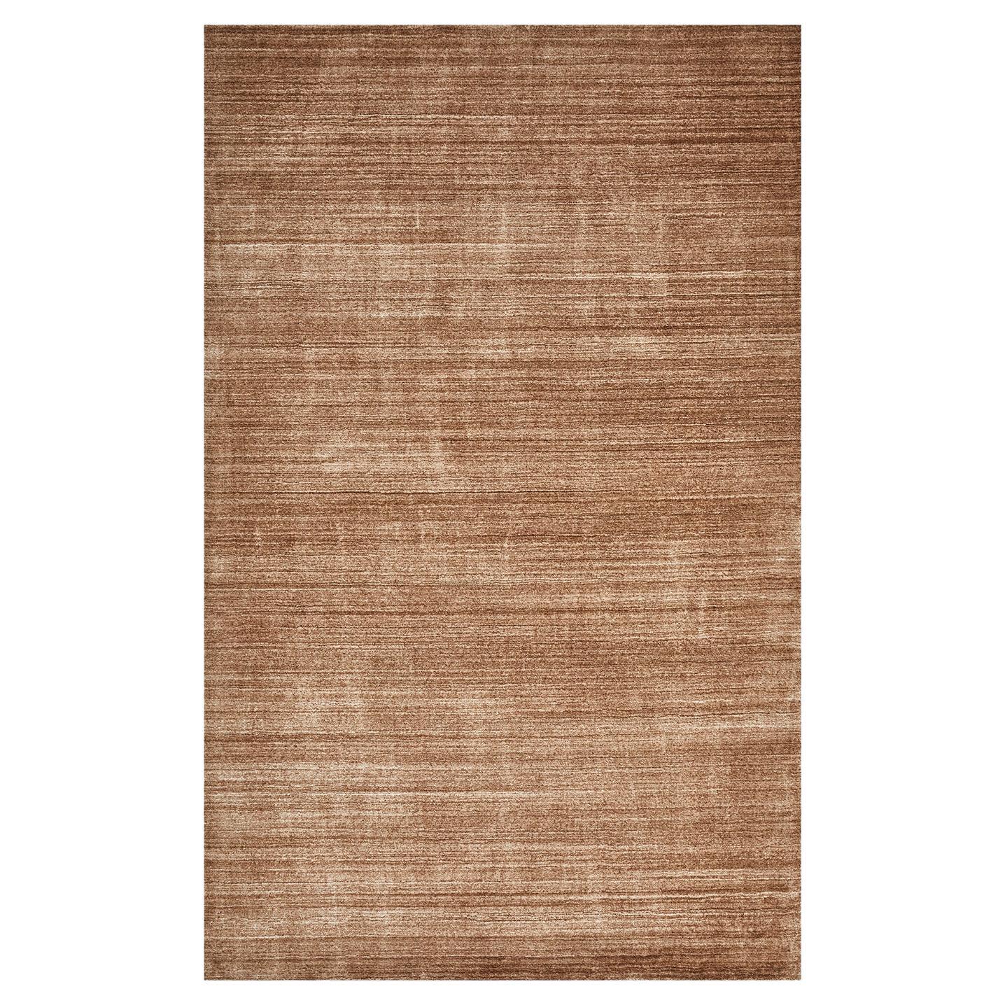 Solo Rugs Solid Modern Hand Loom Beige Area Rug For Sale