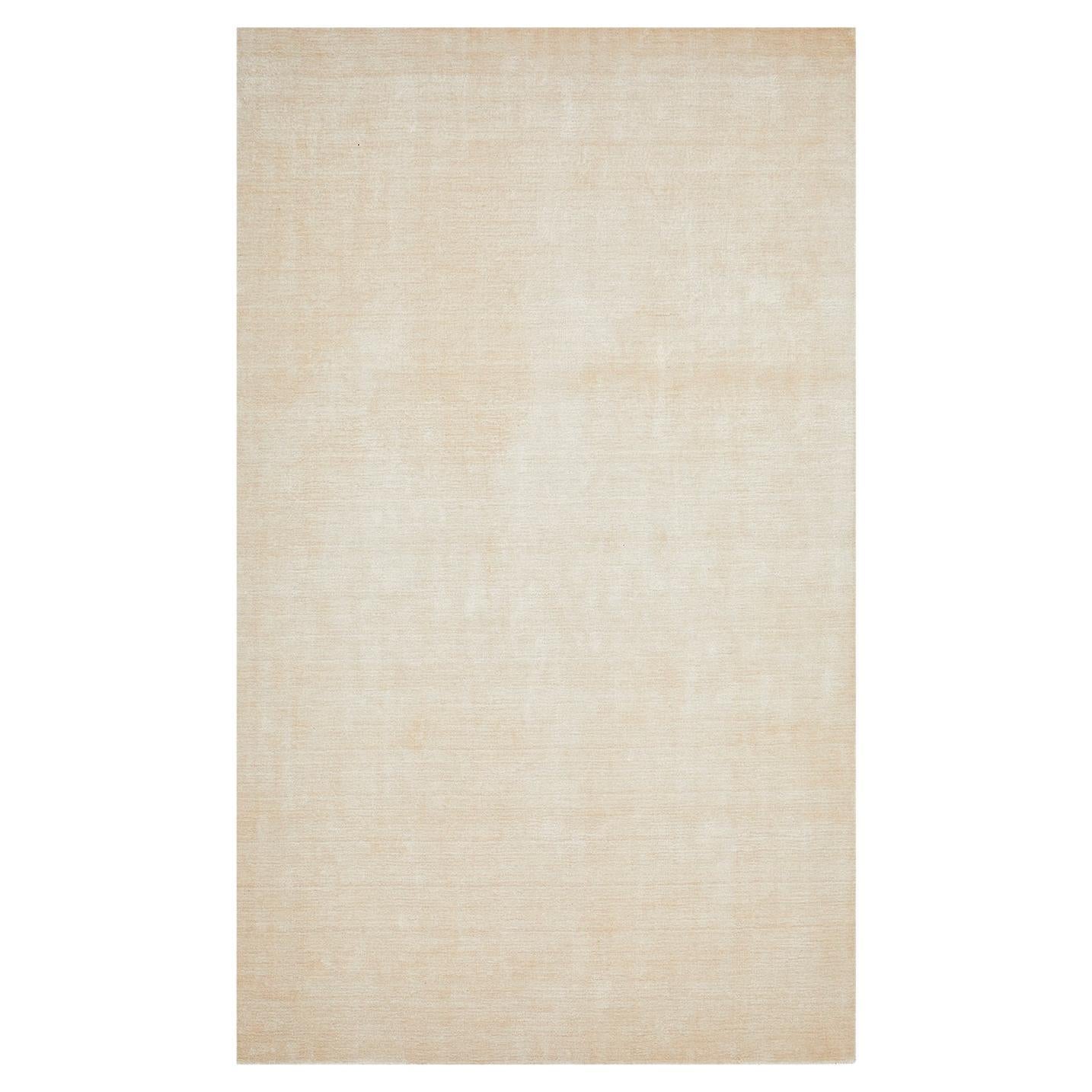 Tapis modernes et solide beige à la main, coupé à la main, lot de 5 x 8