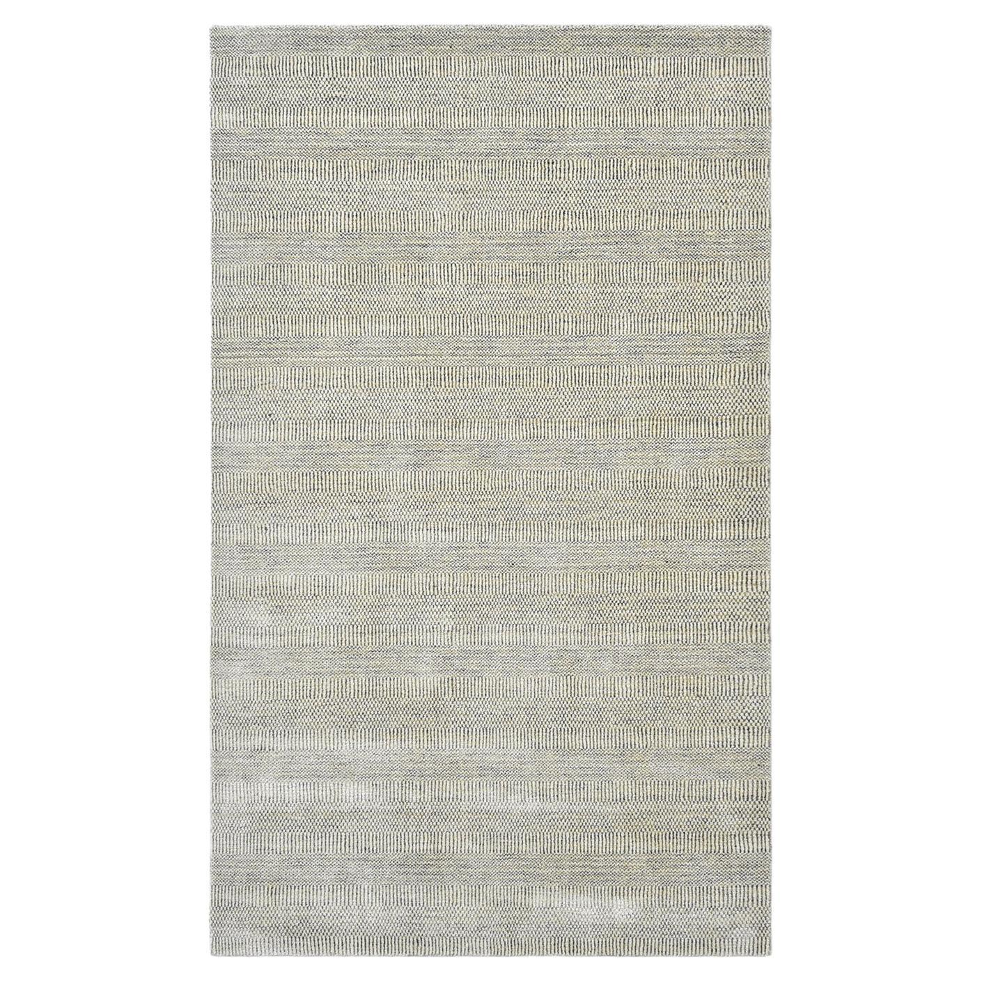 Solo Rugs Solid Modern Hand Loomed Beige Area Rug For Sale