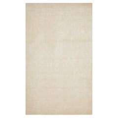 Tapis modernes et solide beige 8 x 10 pouces, lissé à la main