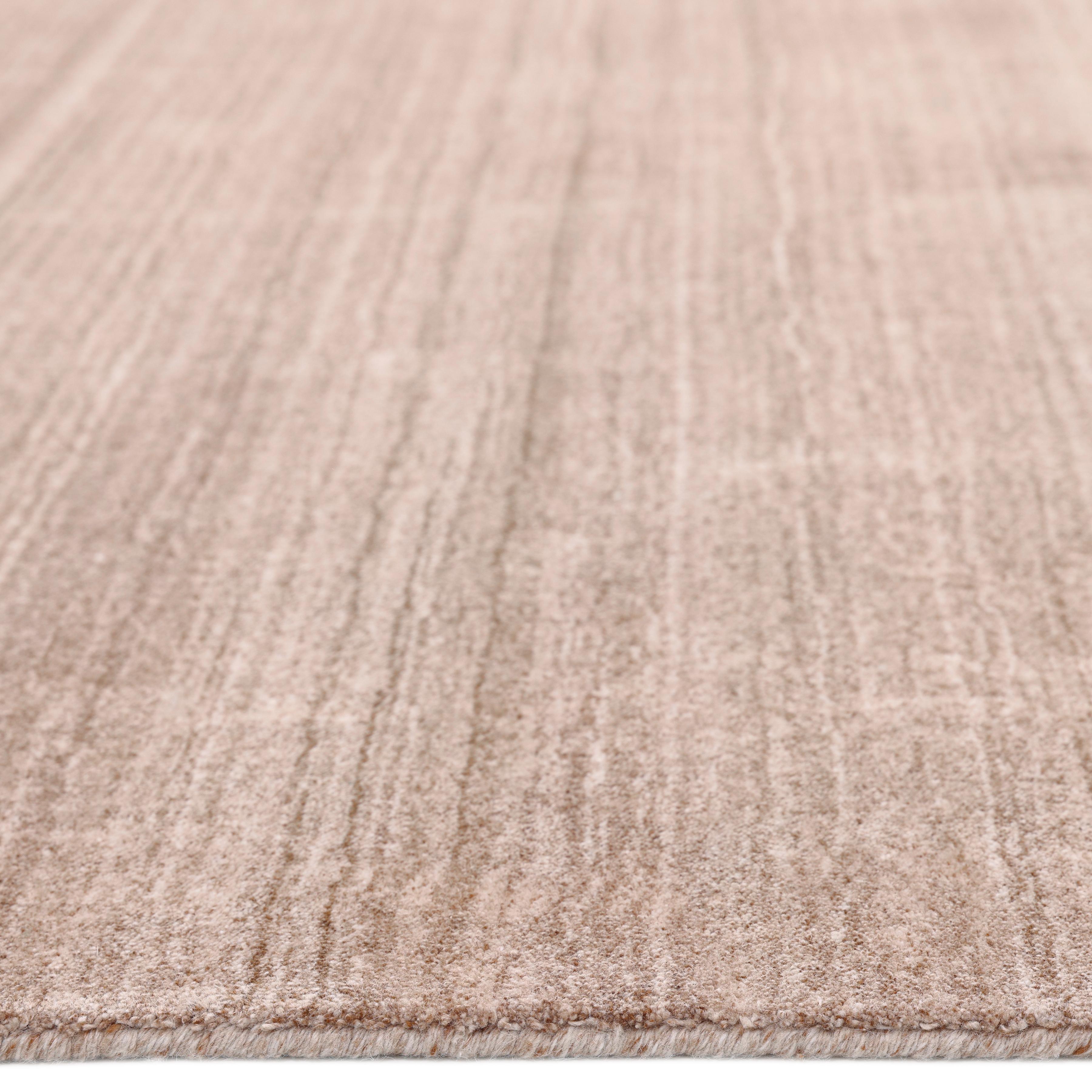 Contemporary Solid Hand Made Beige Area Rug 10' 0