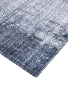 Solo Rugs Solid Modern Hand Loomed Blue Area Rug