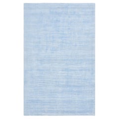Massiv-moderner handgewebter blauer 5 x 8 Teppich