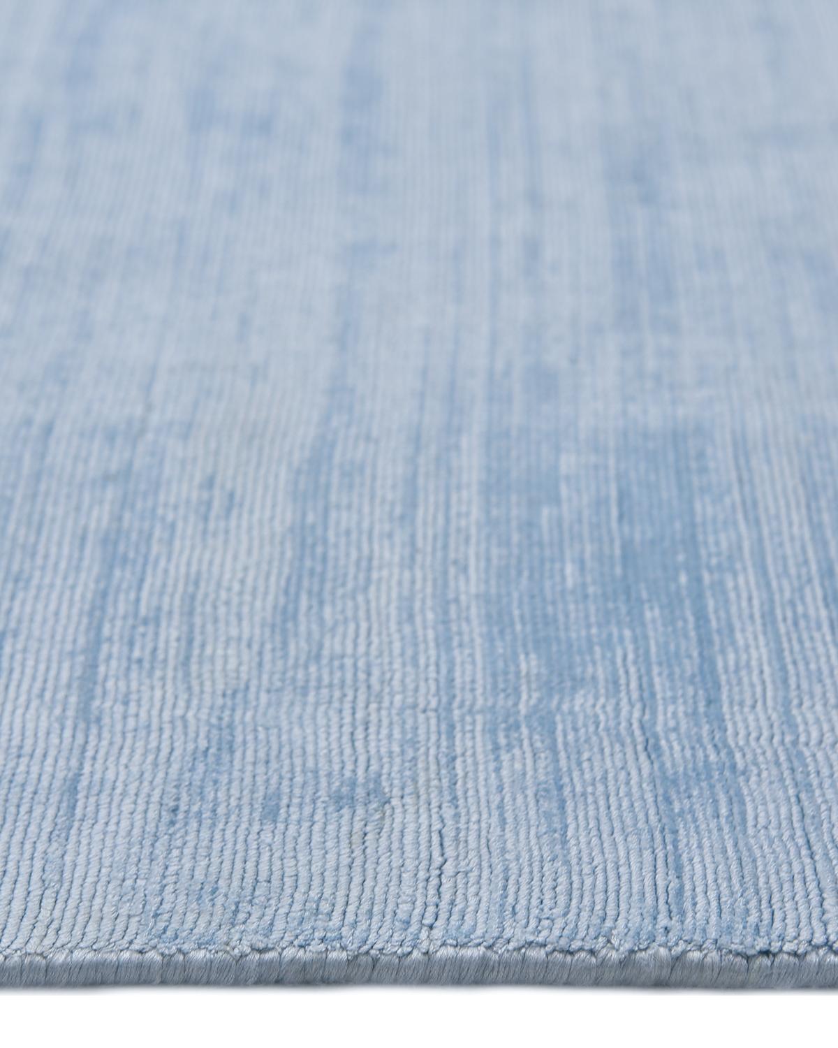 XXIe siècle et contemporain Solo Rugs Tapis moderne solide tissé à la main bleu 8 x 10 en vente