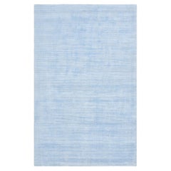 Solo Rugs Solid Modern Hand Loomed Blue Area Rug