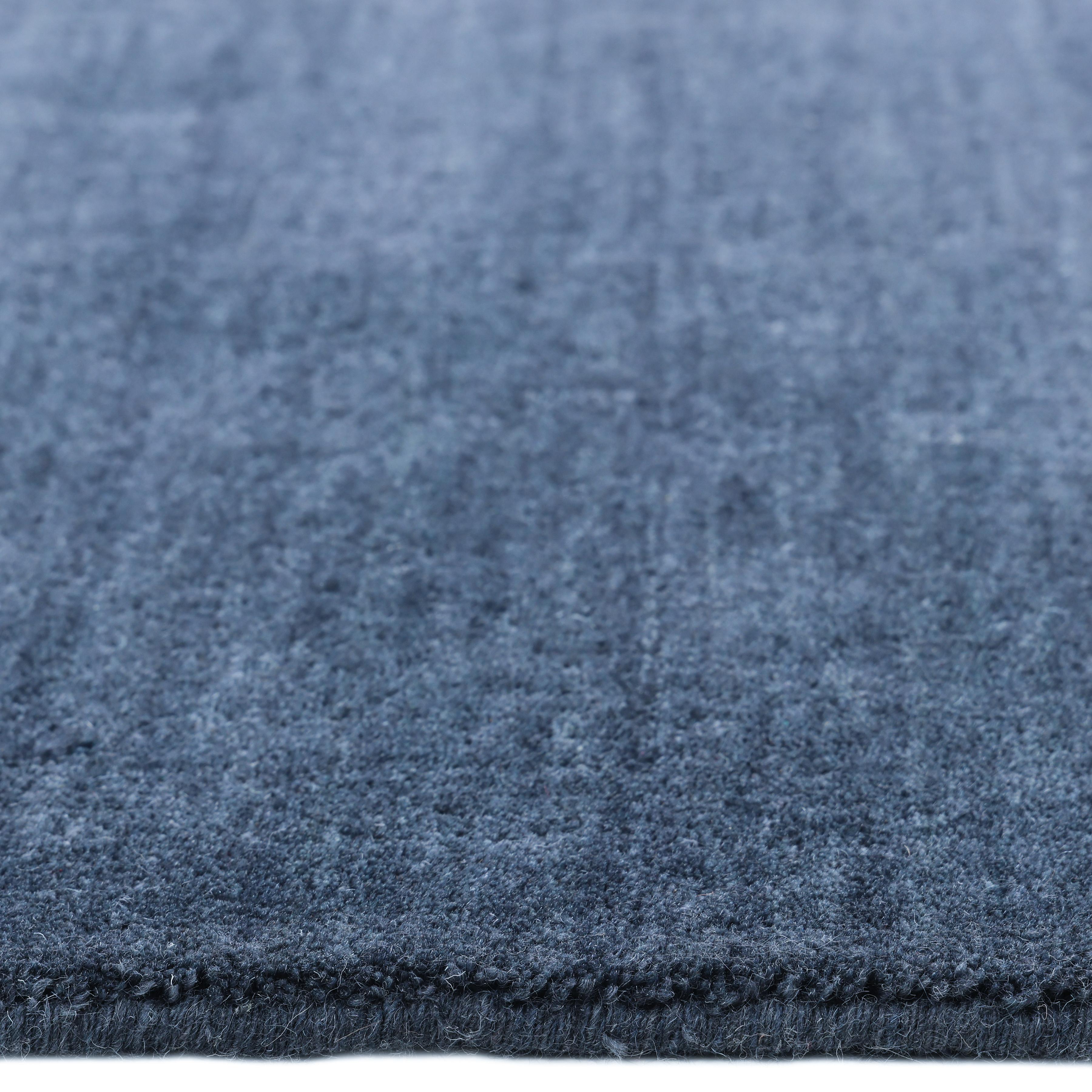 Indien Tapis de sol Contemporary Solid Hand Made Blue 8' 0