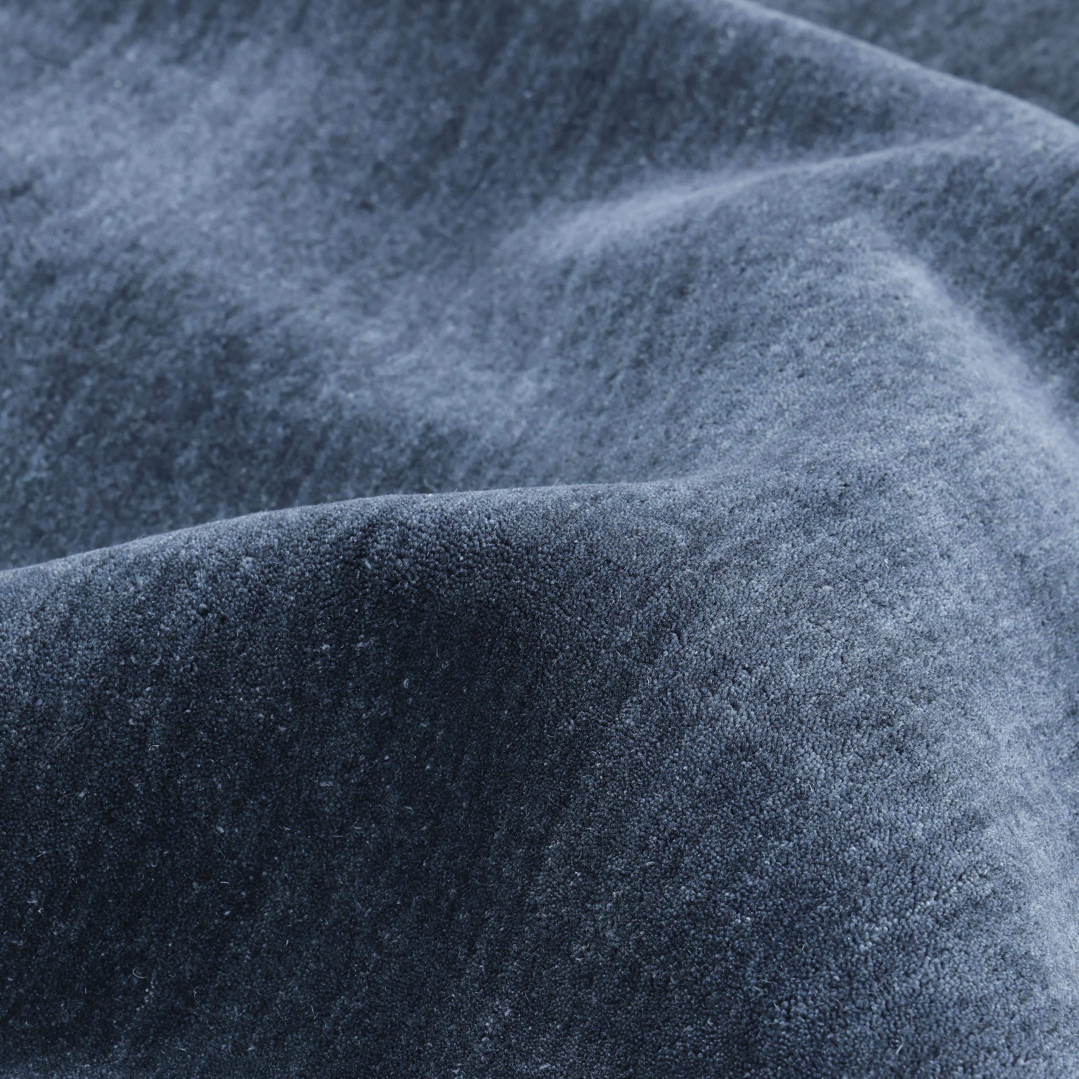 Coton Tapis de sol Contemporary Solid Hand Made Blue 8' 0