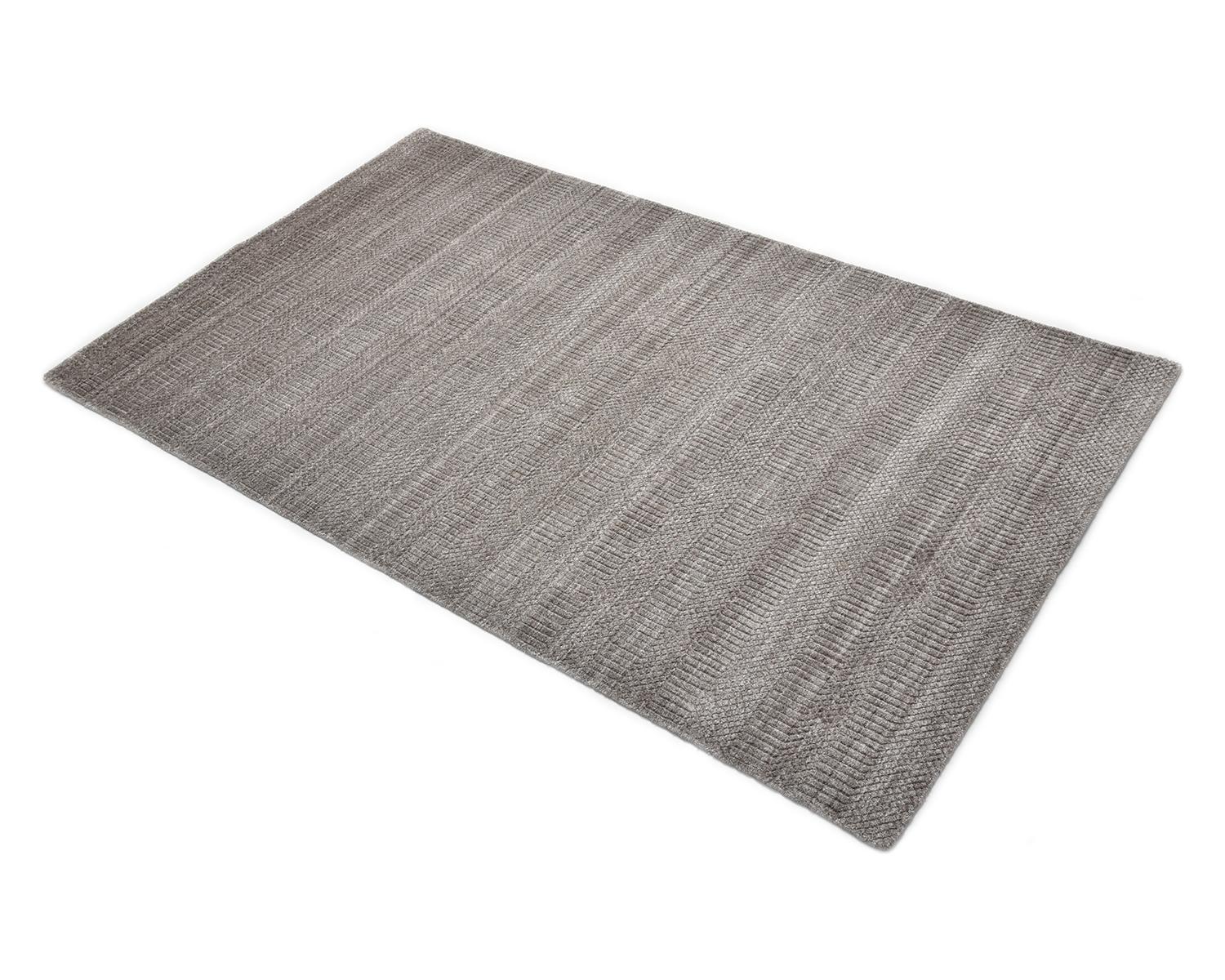 Solo Rugs Solid Modern Hand Loomed Brown Area Rug For Sale 1