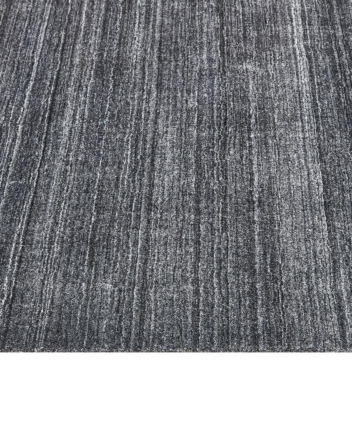 Solo Rugs Solider Moderner Handgewobener Dunkelgrauer Vorleger (Indisch) im Angebot