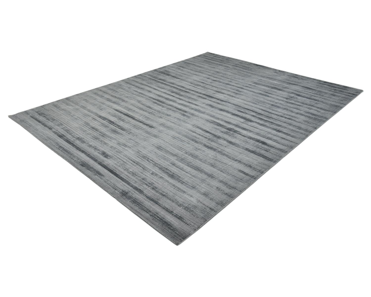 Solo Rugs Solid Modern Hand Loomed Gray Area Rug For Sale 1