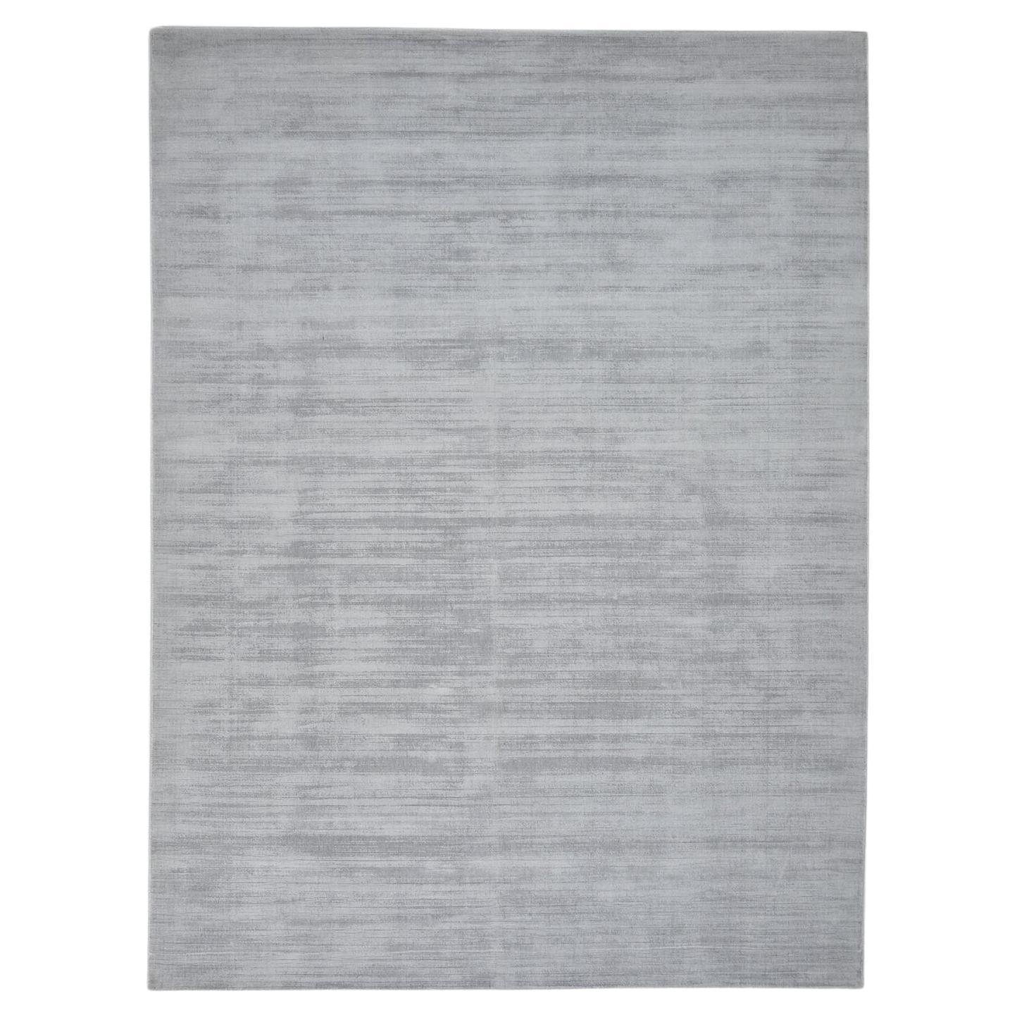 Solo Rugs Solid Modern Hand Loomed Gray Area Rug For Sale