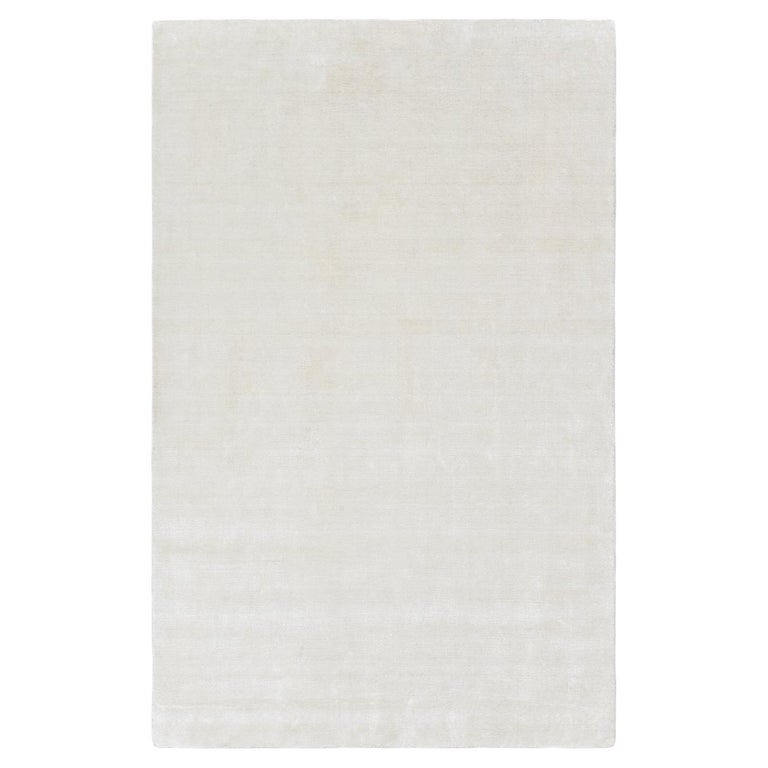 Solo Rugs Solid Modern Hand Loomed Ivory Area Rug For Sale at 1stDibs