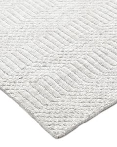 Solo Rugs Solid Modern Hand Loomed Ivory Area Rug