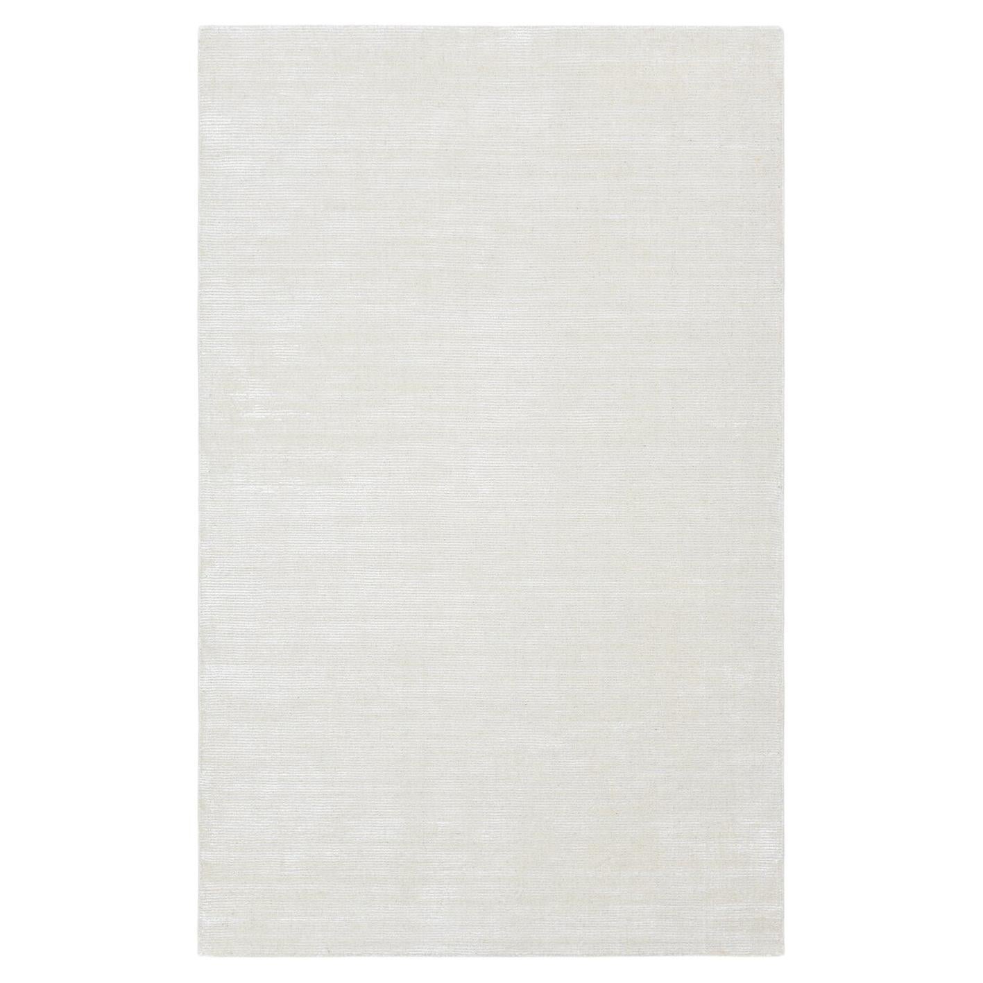 Solo Rugs Solid Modern Hand Loomed Ivory Area Rug For Sale