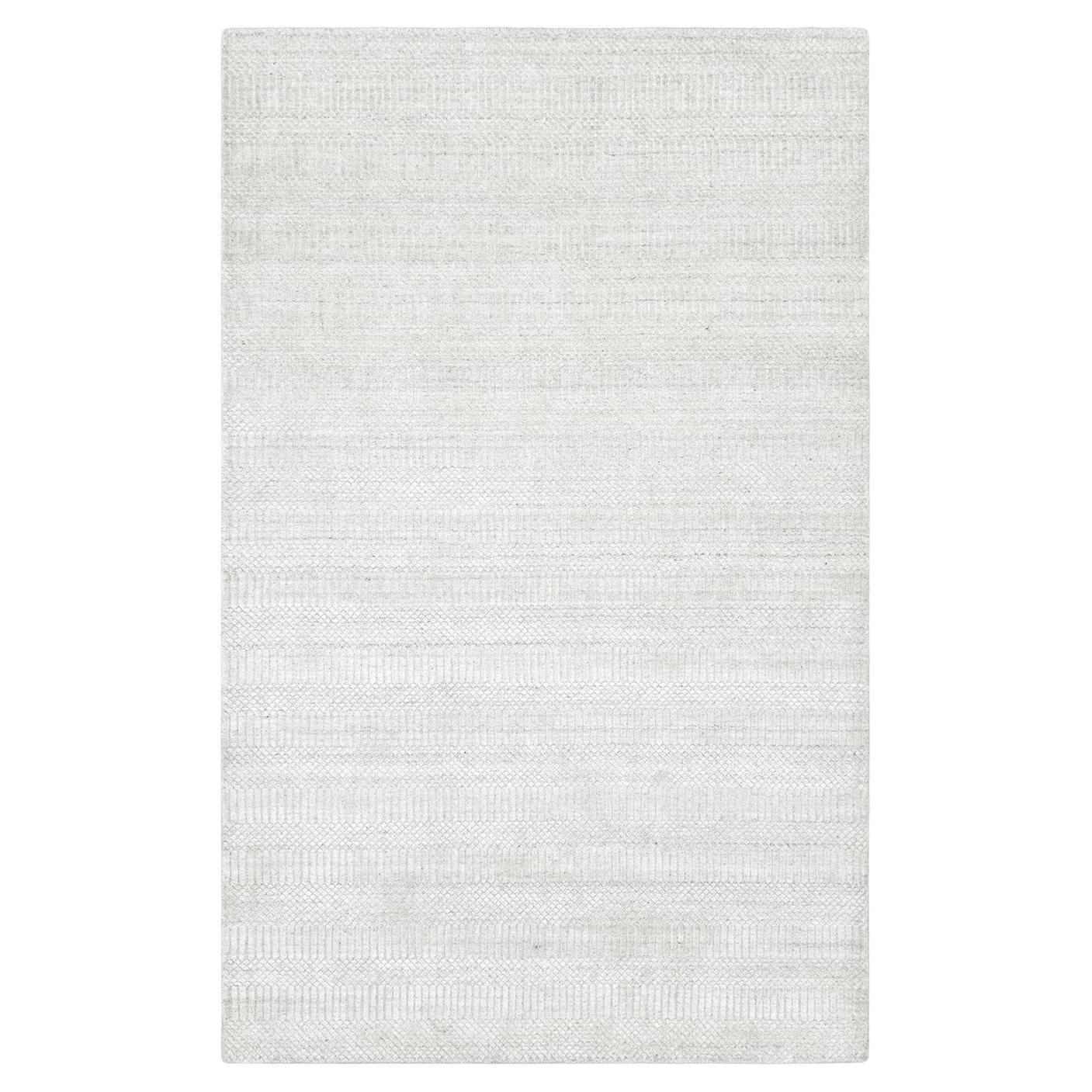 Solo Rugs Alfombra moderna tejida a mano marfil 5 x 8