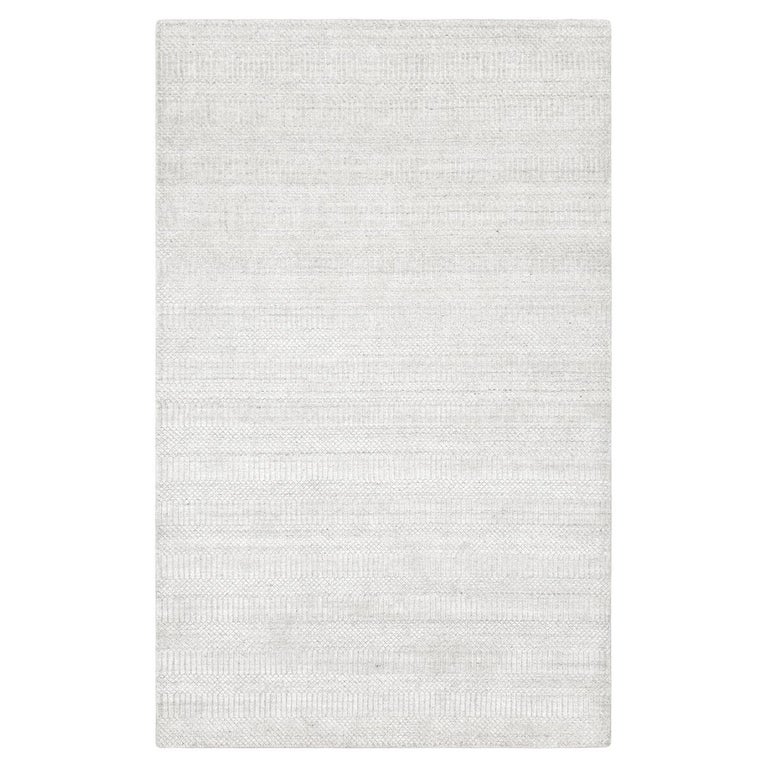 Solo Rugs Solid Modern Hand Loomed Ivory Area Rug For Sale at 1stDibs