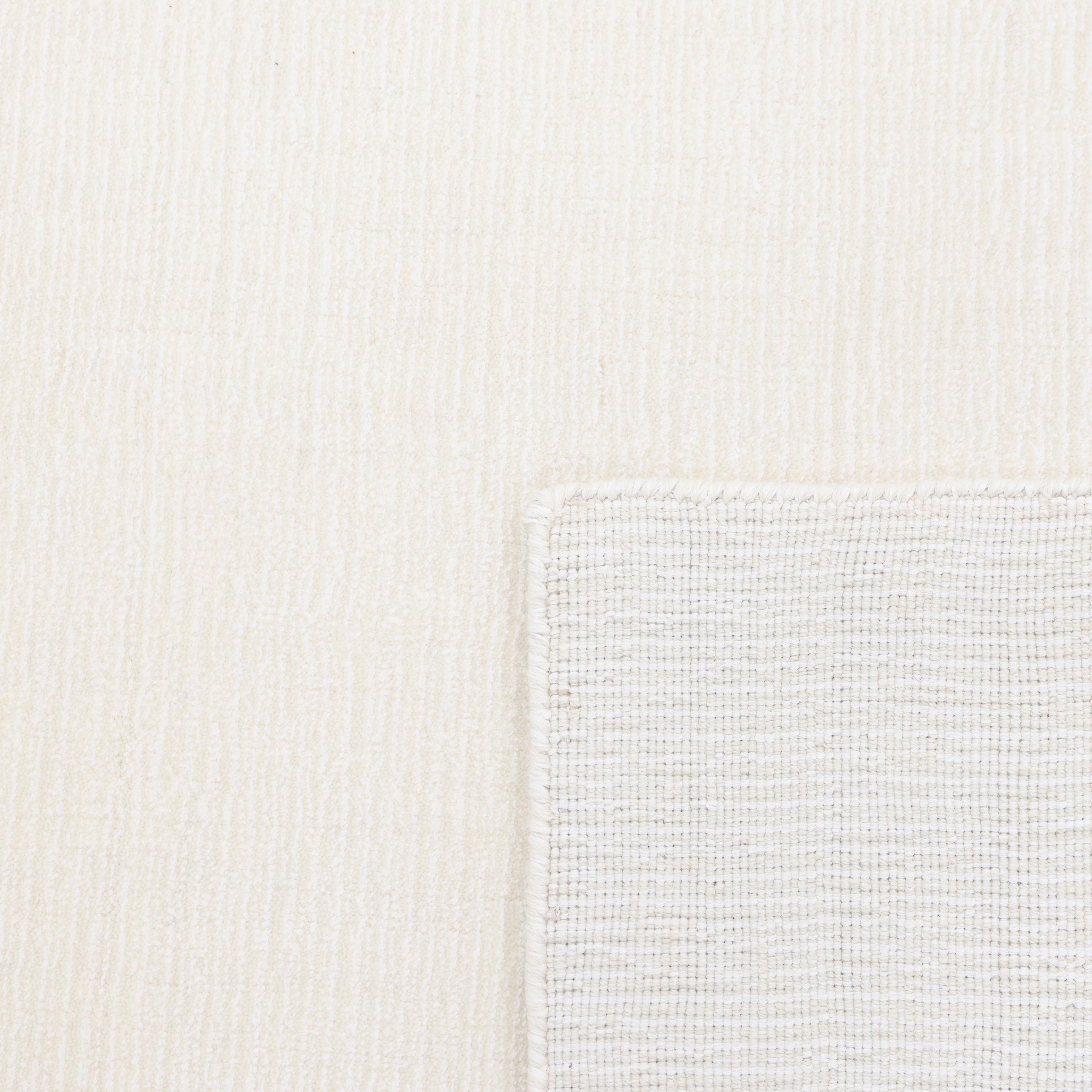 Contemporary Solid Hand Made Ivory Area Rug 8' 0