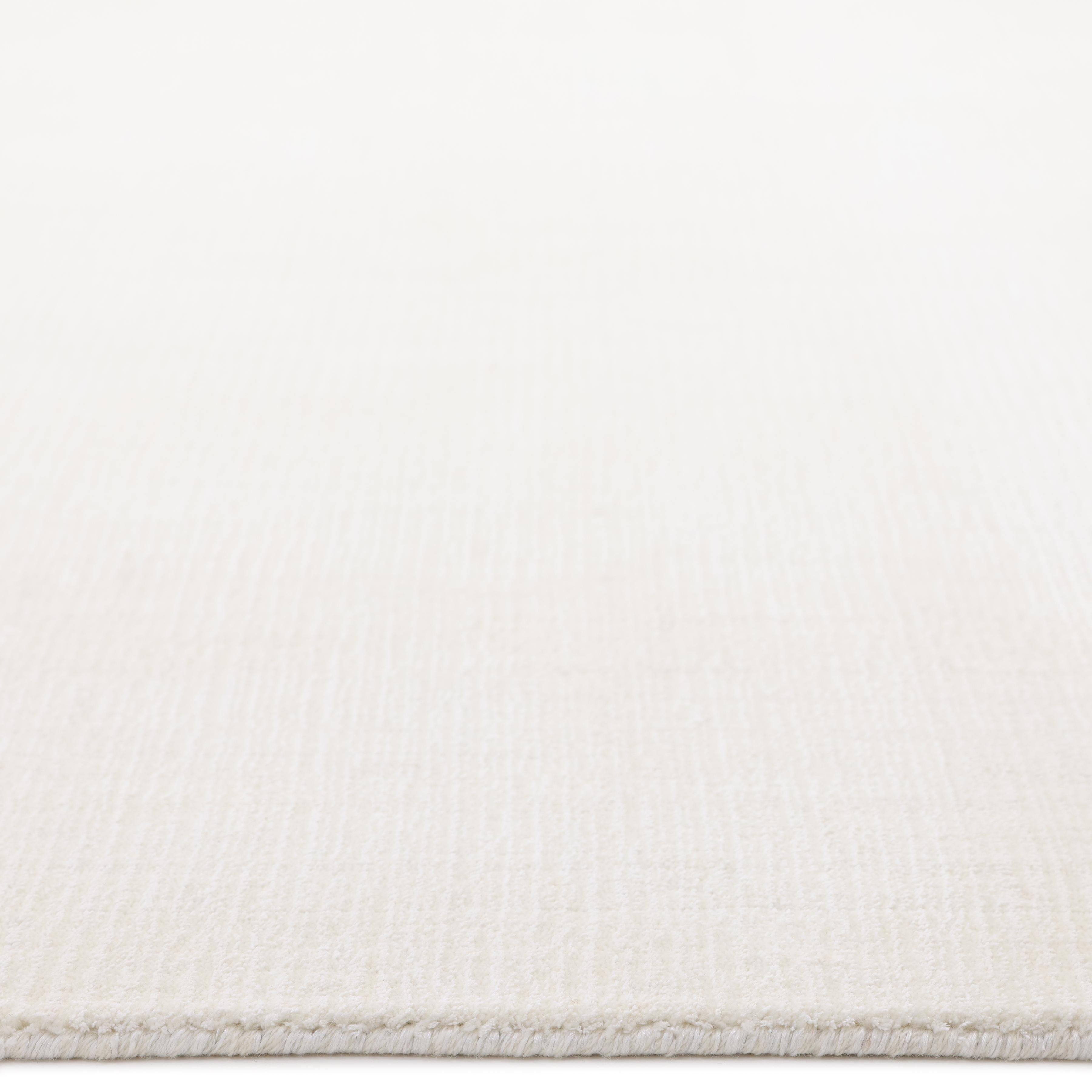 Contemporary Solid Hand Made Ivory Area Rug 8' 0