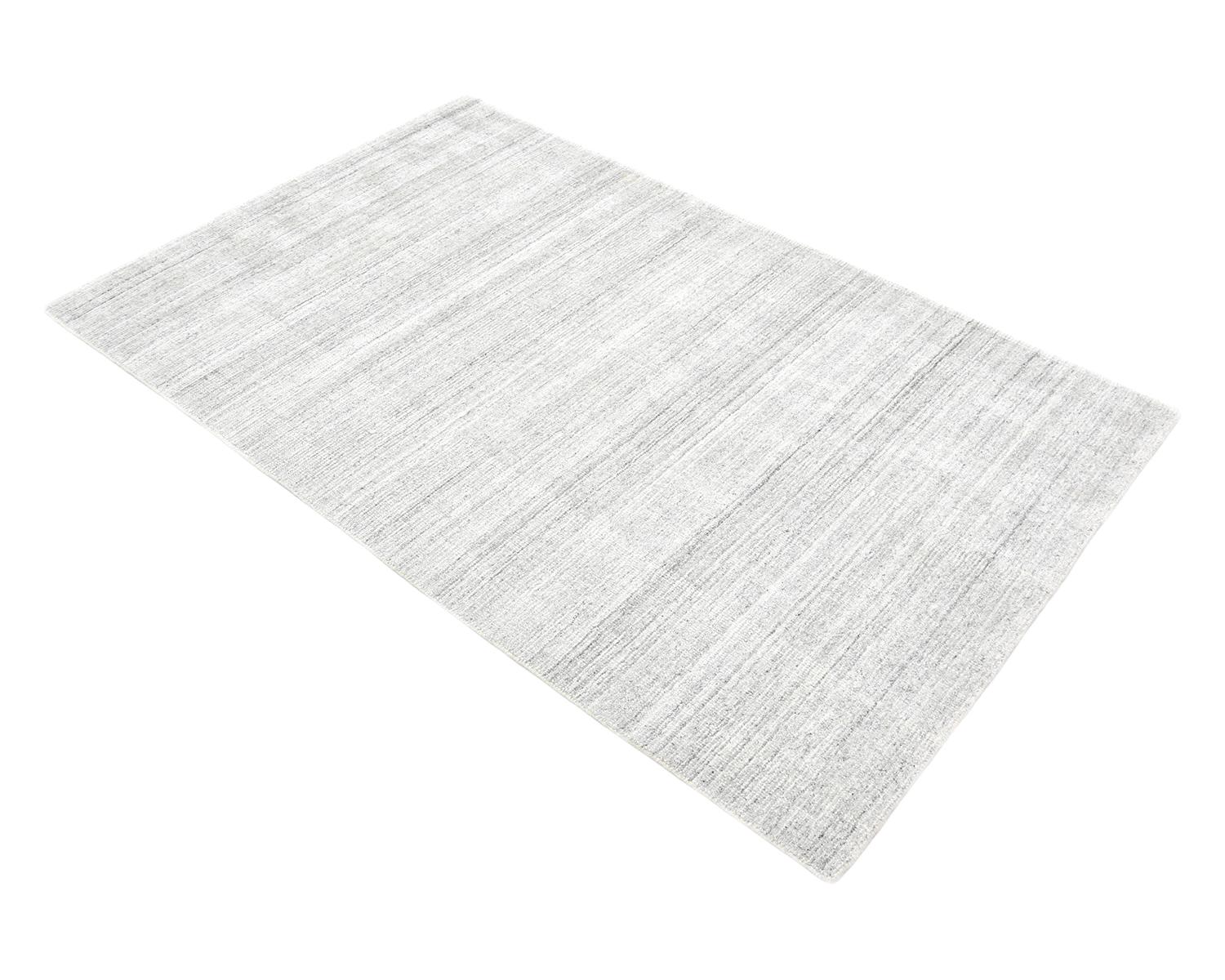 Solo Rugs Solid Modern Hand Loomed Ivory Area Rug For Sale 1