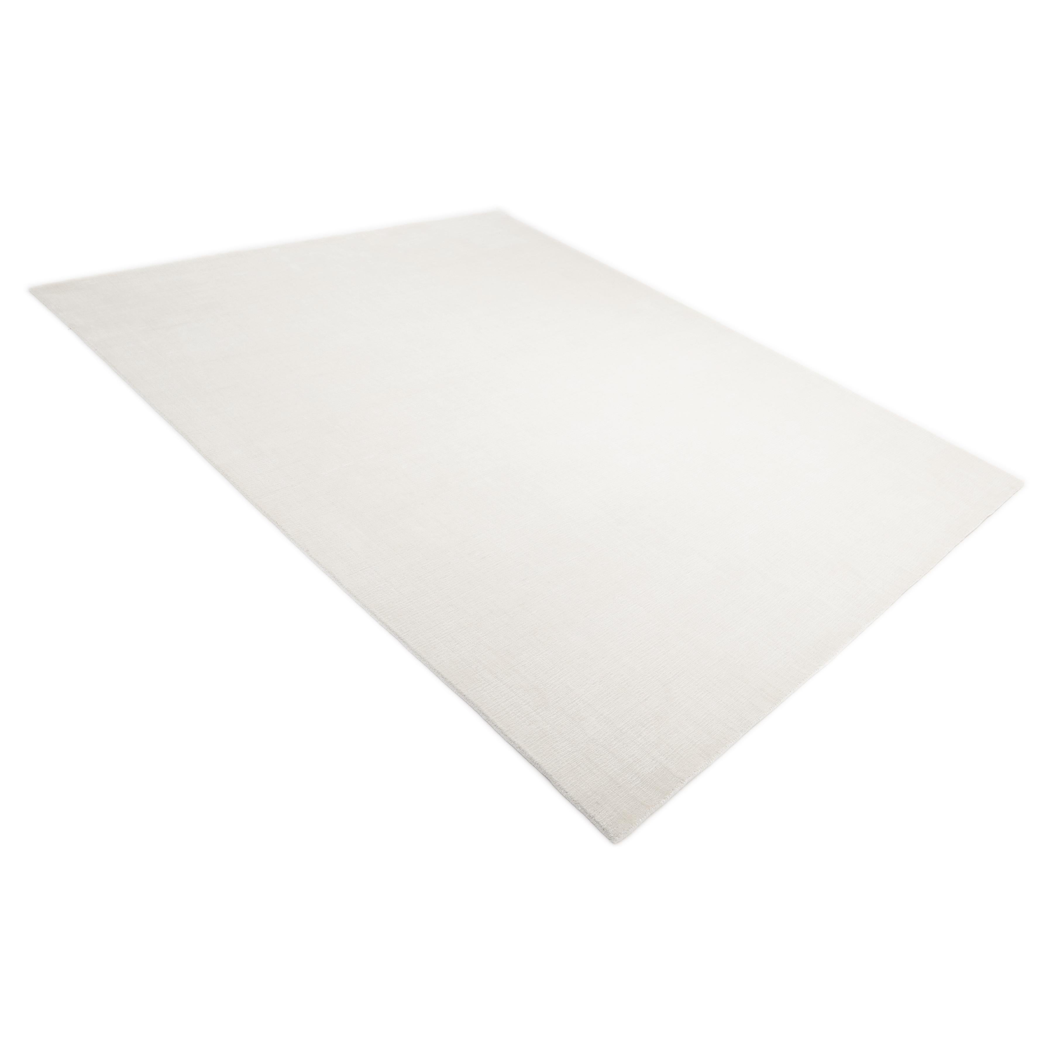 Contemporary Solid Hand Made Ivory Area Rug 8' 0