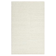 Solo Rugs Solid Modern Hand Woven Ivory Area Rug