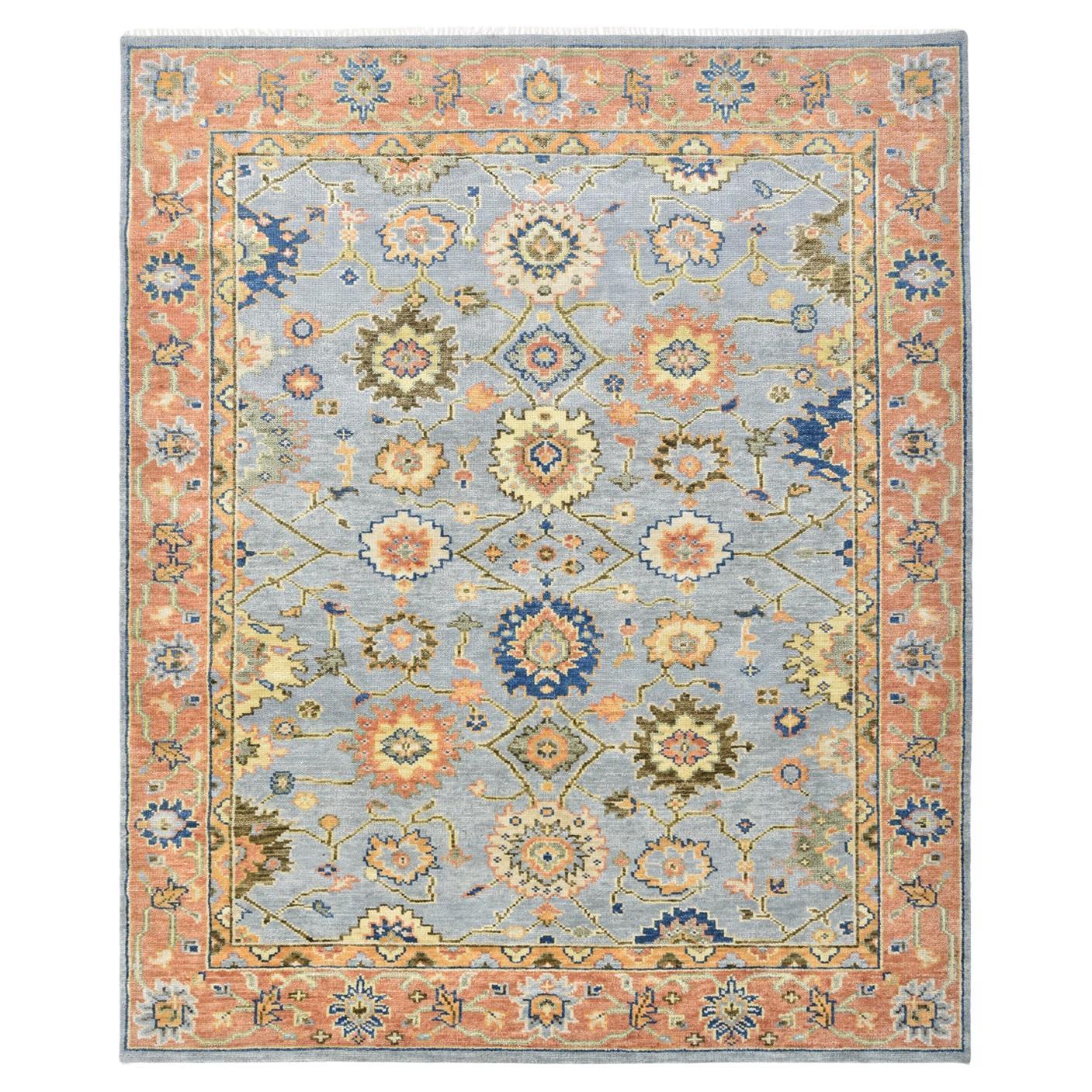 Tapis de sol Contemporary Floral Hand Made Light Gray 9' 0" x 12' 0"