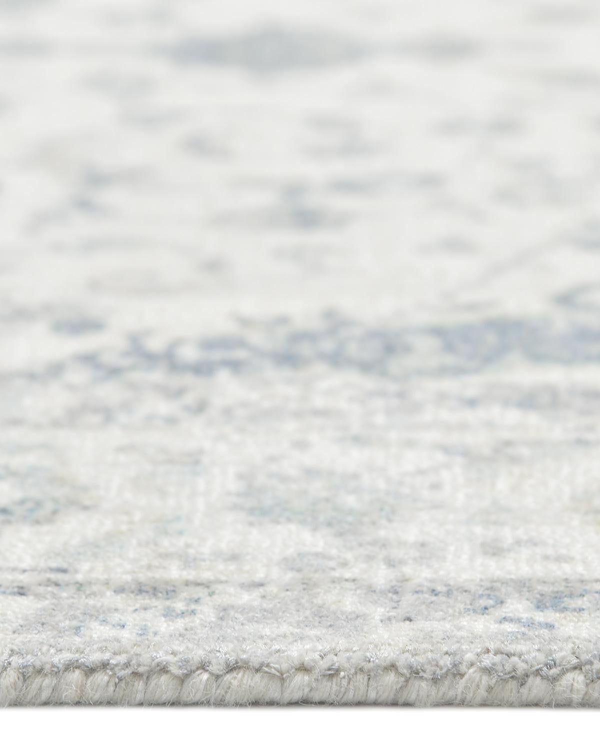 Contemporary Solo Rugs Transitional Floral Hand Loom Ivory Area Rug For Sale