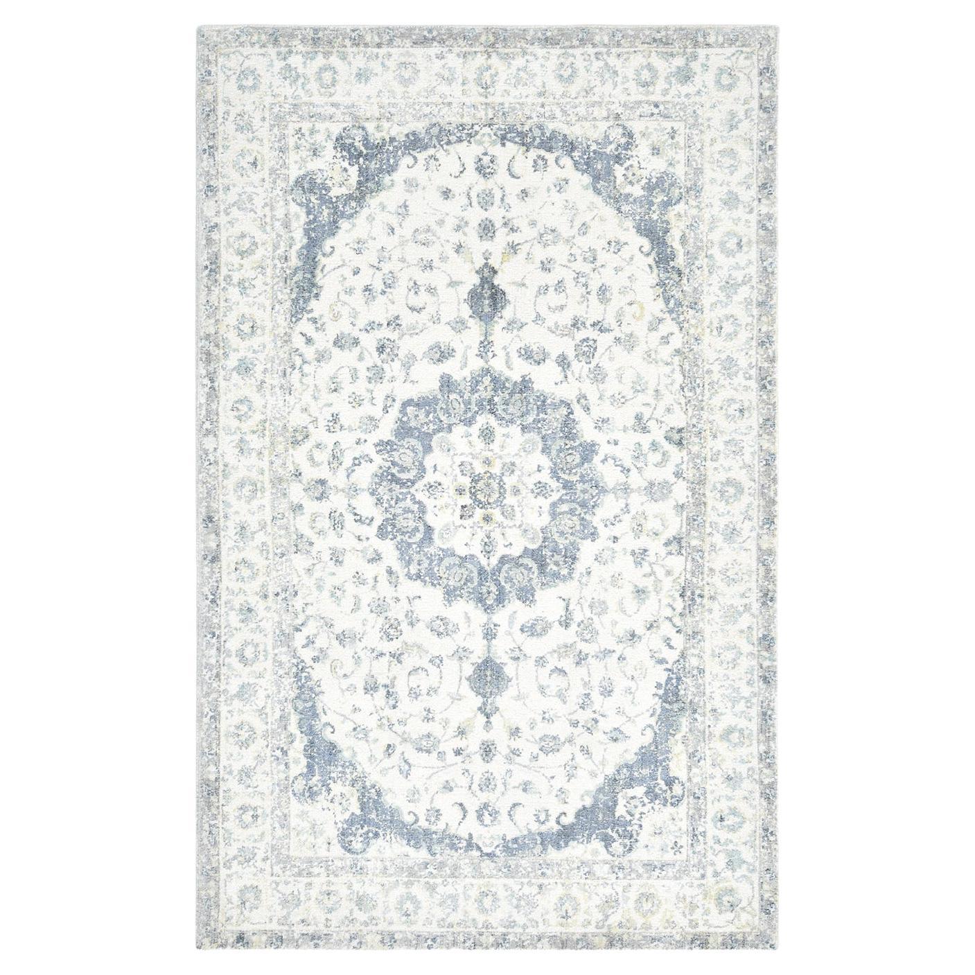 Solo Rugs Transitional Floral Hand Loom Ivory Area Rug