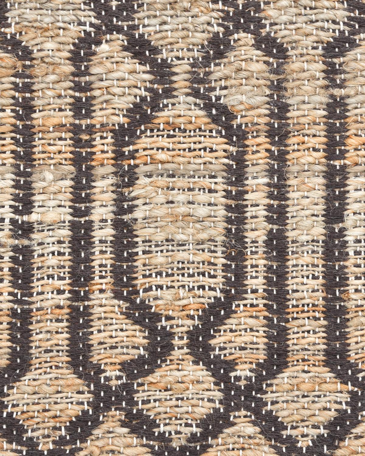 Indian Solo Rugs Transitional Jute Trellis Hand Woven Brown Area Rug
