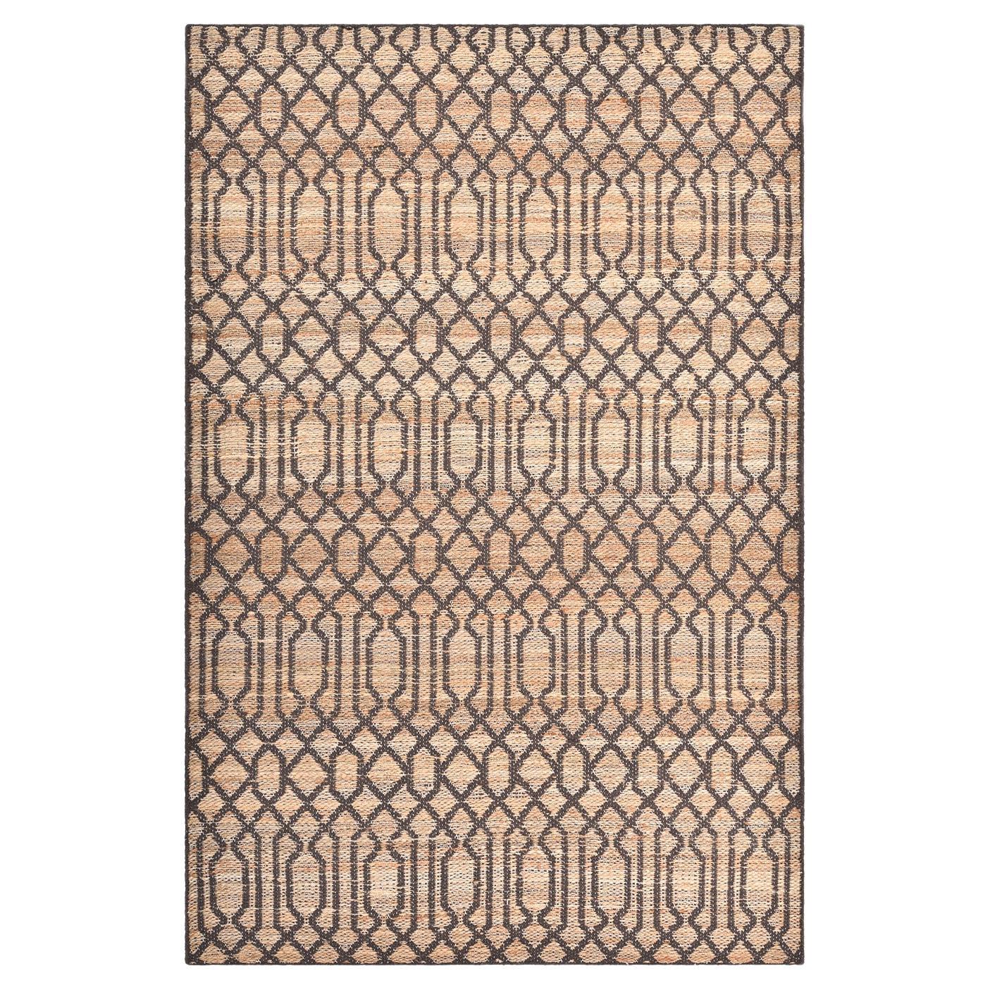 Solo Rugs Transitional Jute Trellis Hand Woven Brown Area Rug For Sale