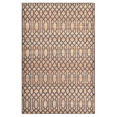 Tapis individuel transitionnel en treillis de jute tissé à la main marron 8 x 10