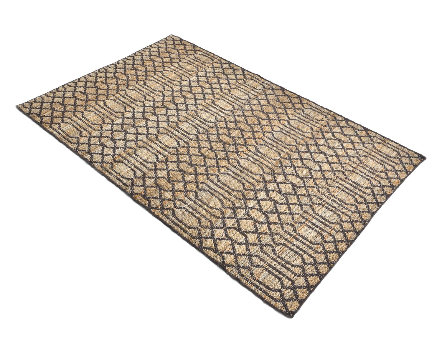 Solo Rugs Transitional Jute Trellis Hand Woven Brown Area Rug For Sale 1